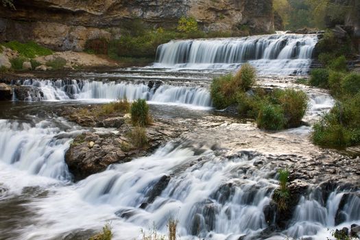 Beautiful Willow River State Park Waterfall in Wisconsin.
