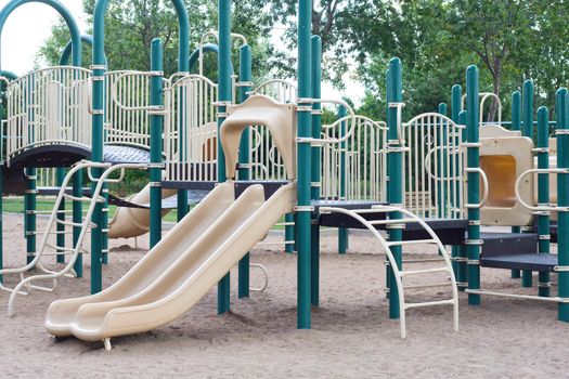 The local park and a new child's playground.