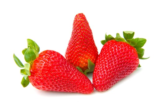 fresh strawberries isolated on white background