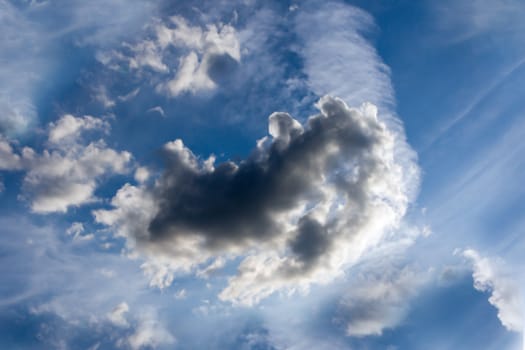 Clouds and blue sky as begins to build.