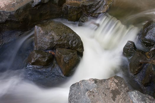 A set of rapids along a small creek.