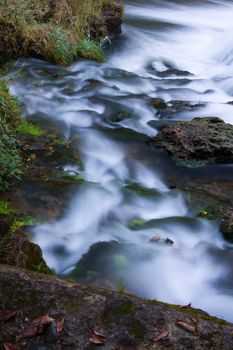 Fast moving Rapids on a windy River.