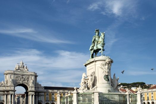 Archway of Augusta Street at Lisbon, Portugal