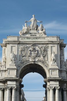 Archway of Augusta Street at Lisbon, Portugal