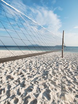 beach volley playground  on a beautiful deserted  island in Asia