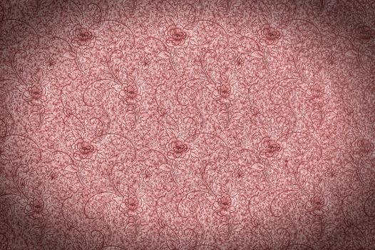 Wall-paper on a wall. Decorative flower drawing of high detailed