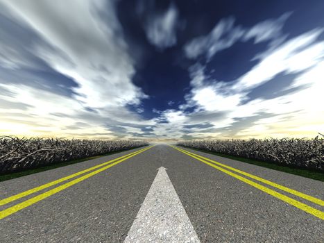 road marking arrow. White arrow at detailed texture asphalt