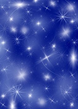 Background with shines, sparks. A blue background