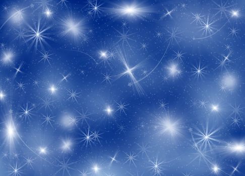 Background with shines, sparks. A blue background