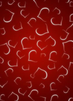 Background with heart. A red background