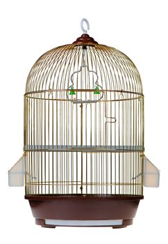 Gold cage. It is isolated on a white background.
