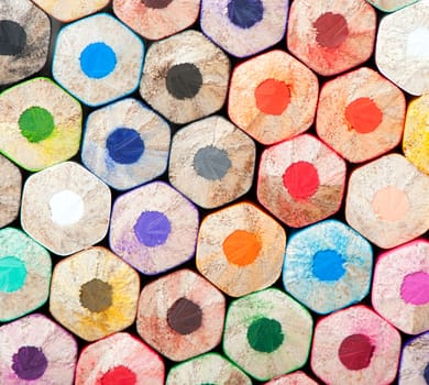 Set of color pencils.Photo close up. Background