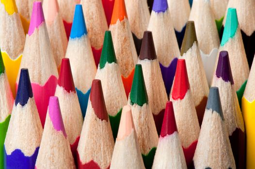 Set of color pencils.Photo close up. Background