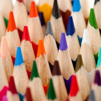 Set of color pencils.Photo close up. Background