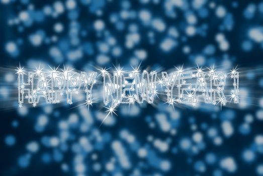 Happy new year. An abstract inscription on blur a background