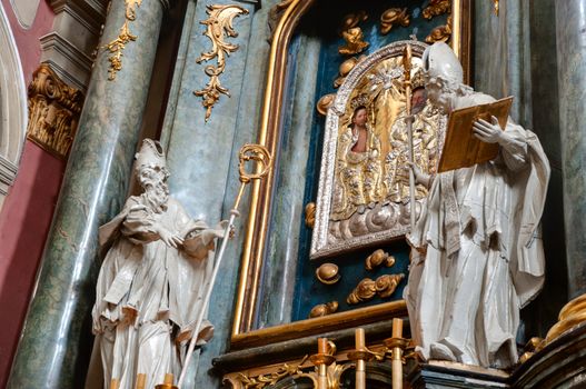 Interior of ancient church. It is constructed 1600-1700. The city of Lvov, Ukraine