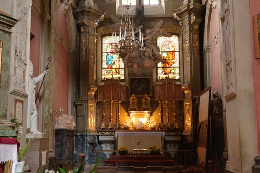 Interior of ancient church. It is constructed 1600-1700. The city of Lvov, Ukraine