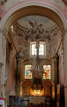 Interior of ancient church. It is constructed 1600-1700. The city of Lvov, Ukraine