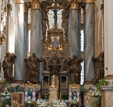 Interior of ancient church. It is constructed 1600-1700. The city of Lvov, Ukraine