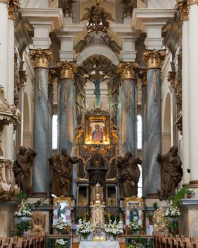 Interior of ancient church. It is constructed 1600-1700. The city of Lvov, Ukraine