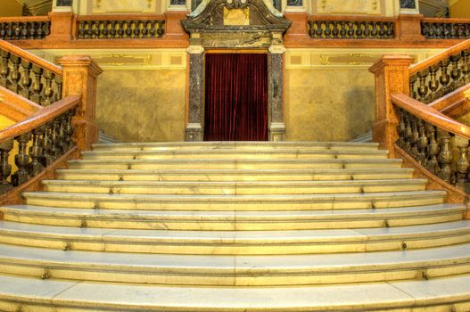 stairway. An interior of opera theatre. Lvov, Ukraine