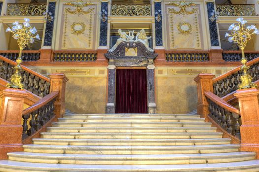 stairway. An interior of opera theatre. Lvov, Ukraine