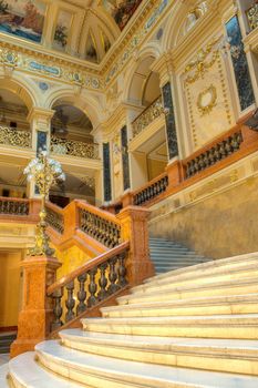 stairway. An interior of opera theatre. Lvov, Ukraine