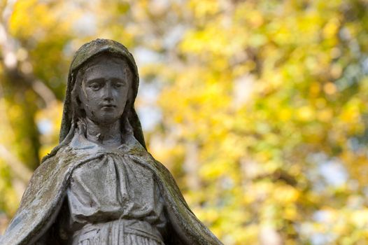 Monument Lady of Guadalupe on a cemetery. Since its creation in 1787 Lychakiv Cemetery Lvov, Ukraine