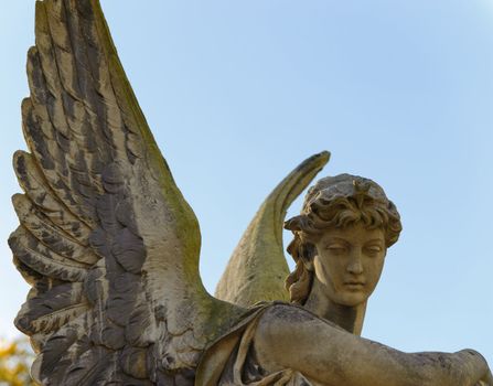 Monument to an angel on a cemetery. Since its creation in 1787 Lychakiv Cemetery Lvov, Ukraine
