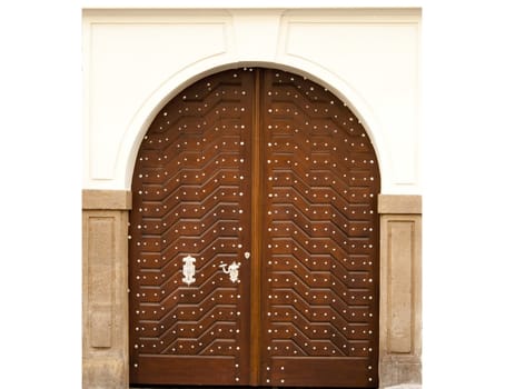 antique doors, history of the city, the doors on a white background