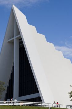 Tromsdalen Church (Ishavskatedralen), a famous landmark and tourist attraction in Tromso, Norway. 