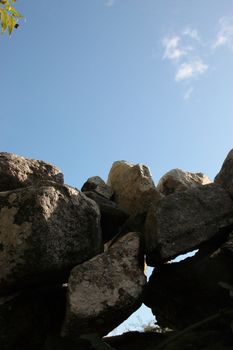 the top of an old irish stone wall