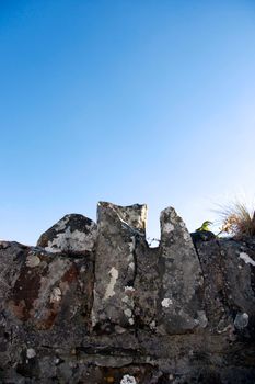 the top of an old irish stone wall