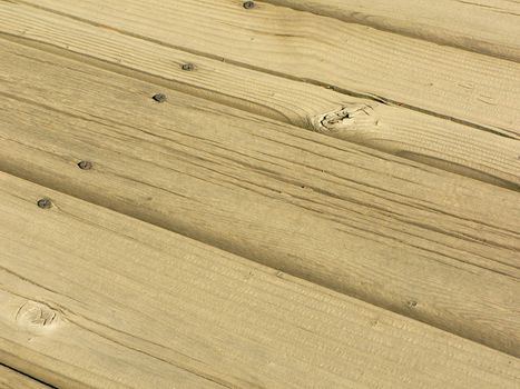 Wooden deck planks and screws.