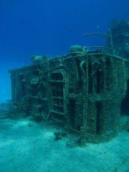Deck of the sunken ship Tibbits in Cayman Brac