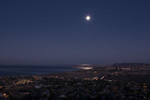 Moon Set over Dana Point with Mars under the Moon