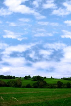 the beautiful green grass of irelands countryside,