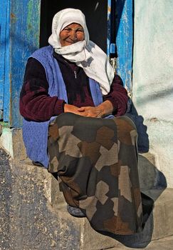 Old Turkish woman in the street of Ankara