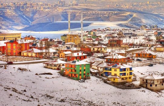 the city of ankara in turkey coverd with snow