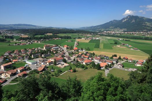 Photo of the view of Gruyeres from the castle, Chateau de Gruyeres.