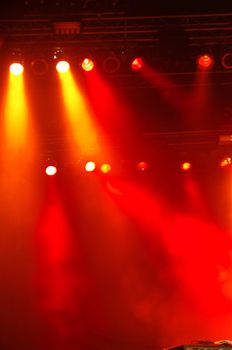 Disco lights at a big pop concert