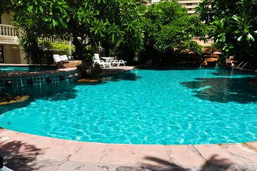 Swimming pool in the seaside resort.