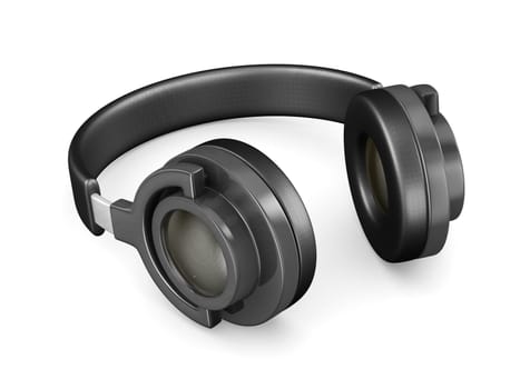 Headphone on white background. Isolated 3D image