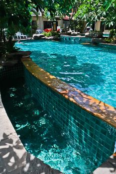 Swimming pool in the seaside resort.