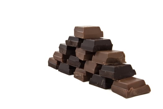 Picture of a chocolate pyramide from the side