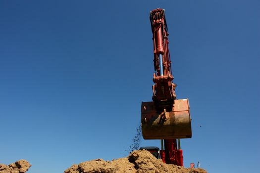 excavator on a building site