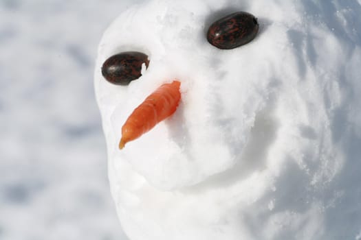 beautiful winter mood.snowman in winter.