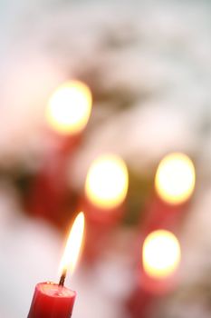 candles in snow