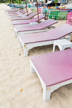 Chairs on the beach near the sea views.