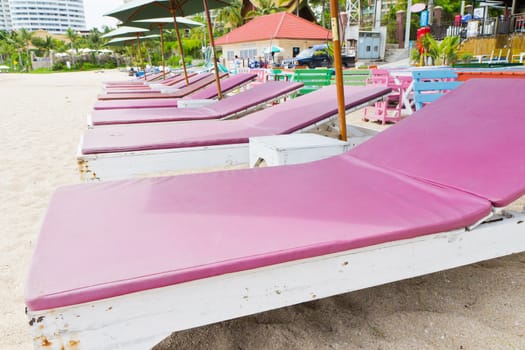 Chairs on the beach near the sea views.